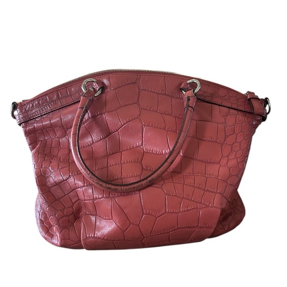 COACH Madison Crocodile Embossed Leather Lindsey Bag - Picture 2 of 10